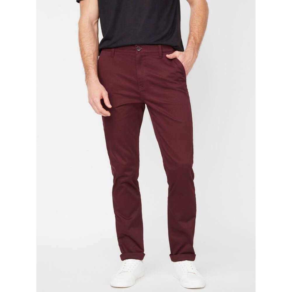 Guess Men’s Silvestre Sateen Pants Slim Straight In Red Size 34